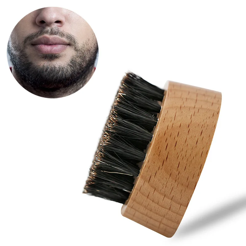 Wooden Small Round OEM Men Beard Brush Boar Bristle High Quality Wholesale Costom