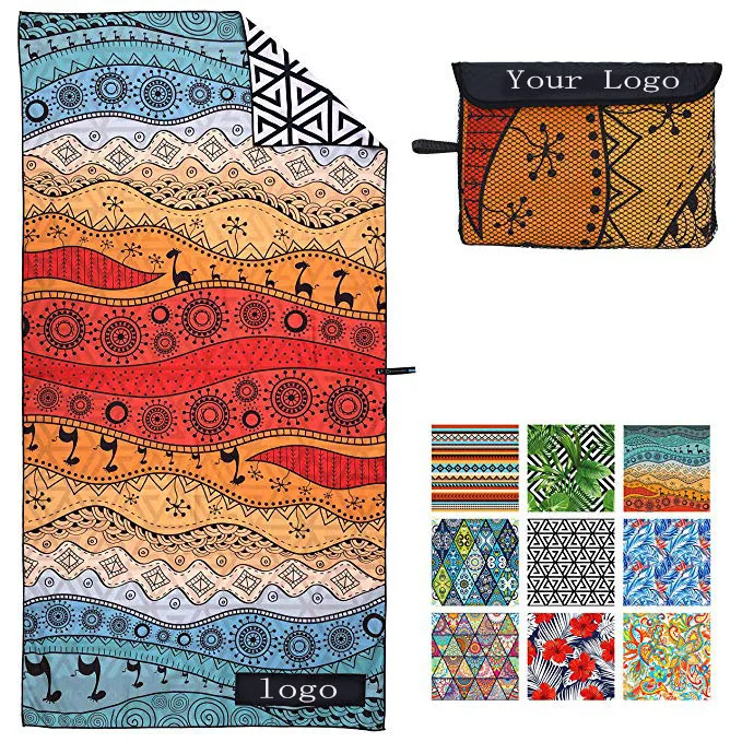 Chines Sek Microfiber Waffle Weaved Beach Towel With High Quality Clearance Wholesale Custom Logo Beach Towel