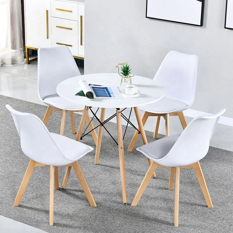 Factory Cheap Nordic White Black Blue Tulip plastic PP seat kitchen chair custom dining room chairs for home