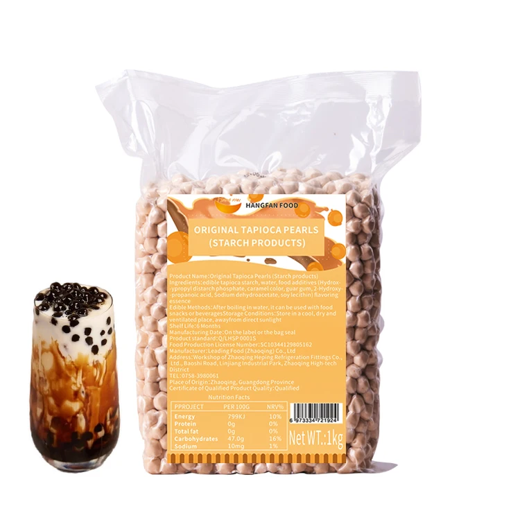 
Bubble Tea Manufacturer Black Boba Pearls Instant Tapioca Balls Ingredients 