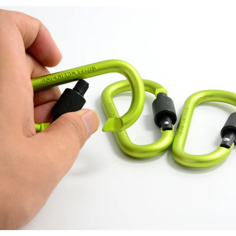 Outdoor Aluminum Mini Locking D Carabiner Hook Metal Keychain Carabiner Clip