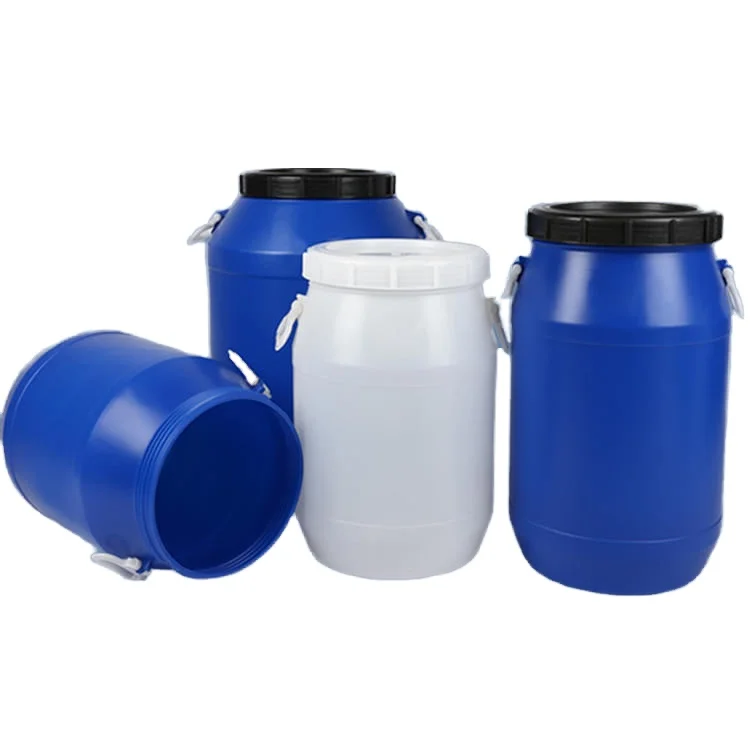 Горячая продажа 100% HDPE белый/синий круглый пластиковый барабан баррель 25L 50L