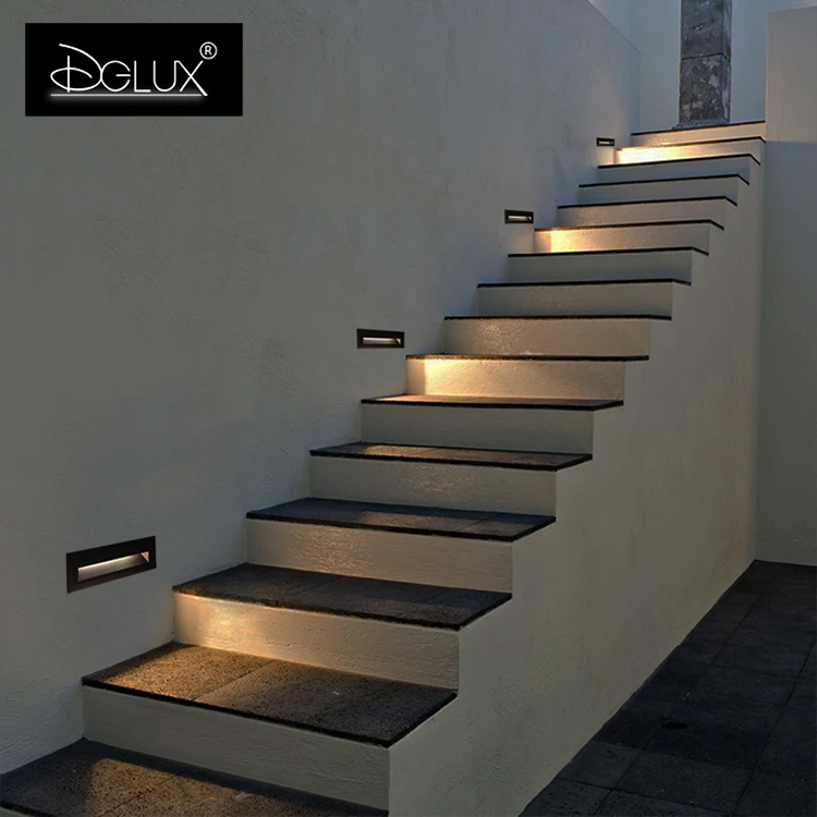 Энергосберегающая квадратная Встраиваемая настенная лампа DGLUX для лестницы 110-240 В переменного тока 3 Вт
