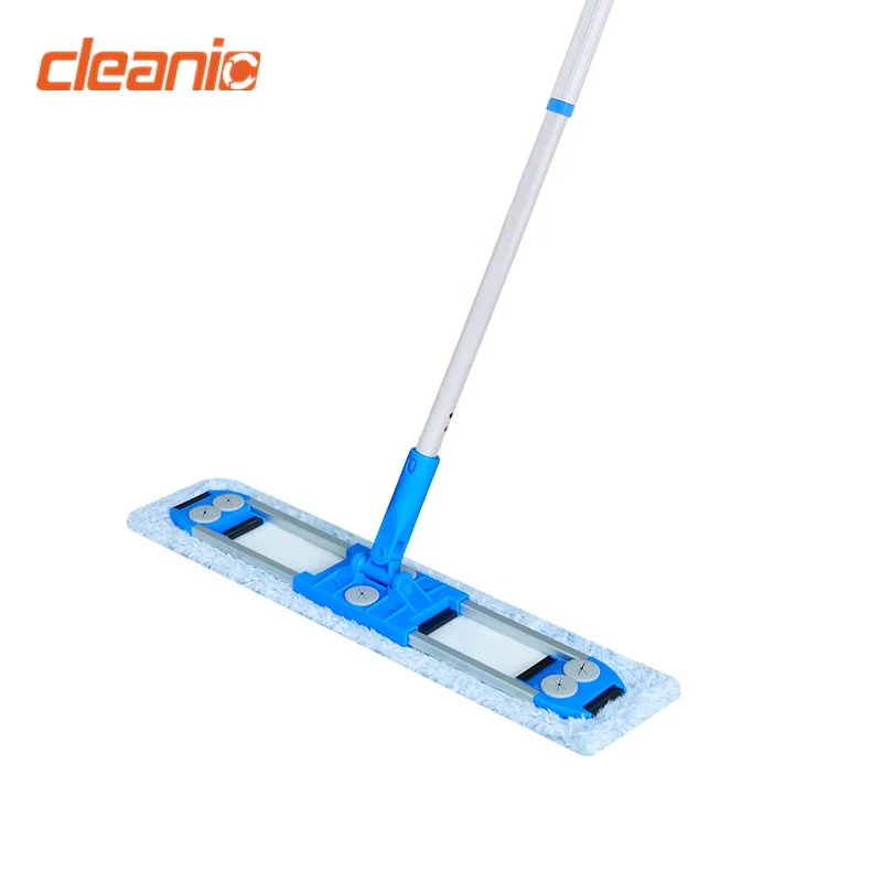 Lightweight aluminium magic tape mop frame microfiber 60cm 90cm professional dust control flat dry mop for concrete floors