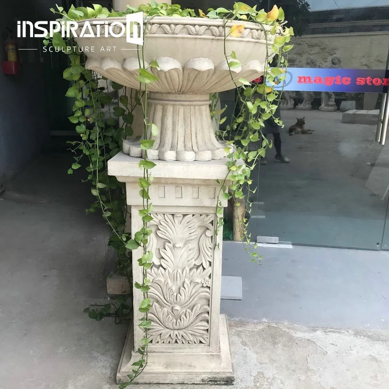 INSpiration design antique patio backyard plant pots urns vase garden ornaments outdoor roman cast stone urn planter
