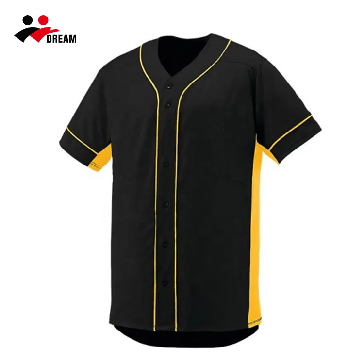 Orange Full Button Down  Baseball Jersey Uniform Sublimated Quick Dry Baseball Training Wear for men