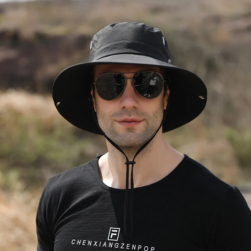 New arrival Outdoor UV Protection Sun Hats Couples Light String Bucket Fishing Bucket Hat
