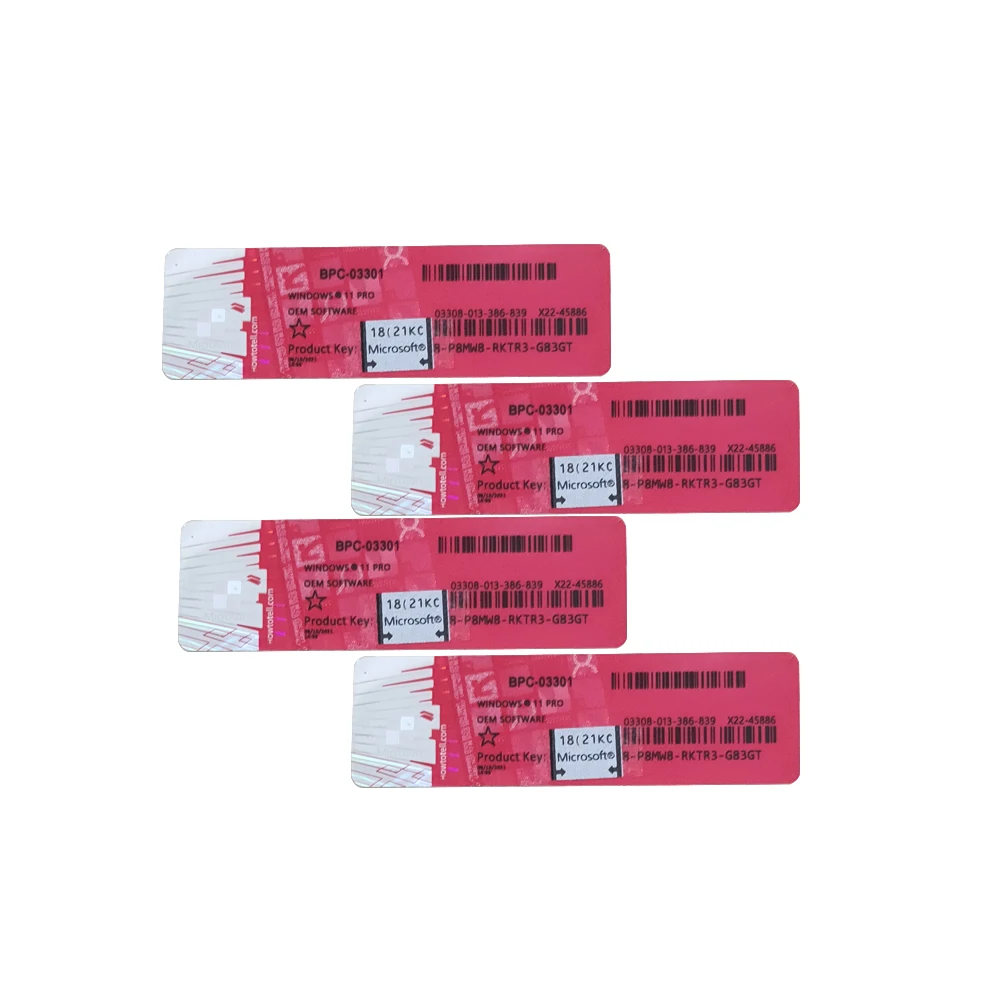 Красно-синяя наклейка на Win 11 Pro этот ключ можно обновить с дома