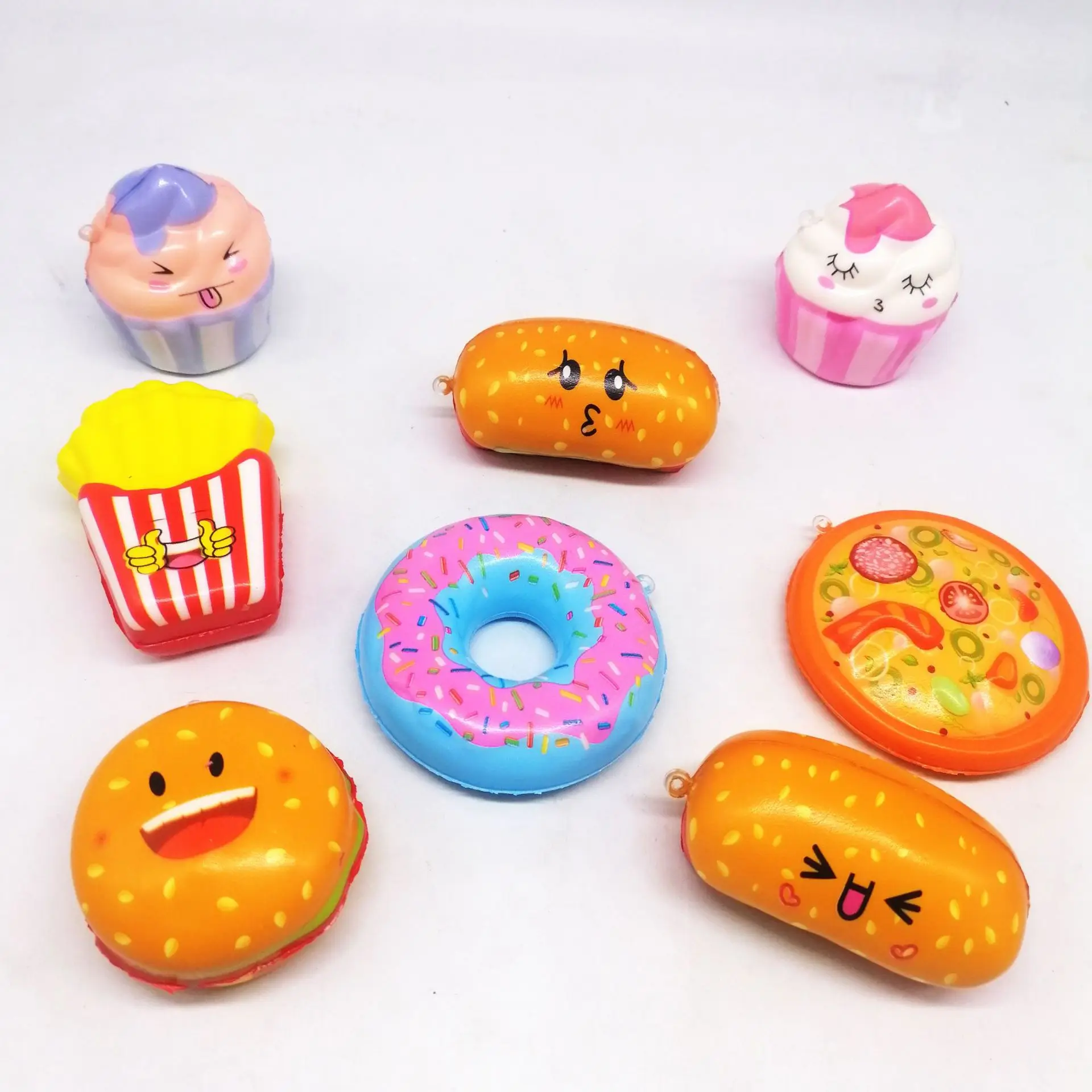 K285 Slow Rising Keychain Mini Cute Fidget Sensory Toy Soft Squeeze Animal Squishies Vending Capsule Toys For Kids