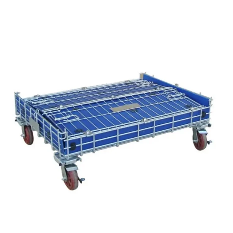 Welded Galvanized Collapsible Stackable Storage Heavy Duty Portable Shipping Steel Wire Mesh Cage Containers