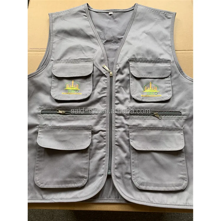 TV channel reporter vest with custom logo printing newsman journalist clothing sleeveless vests for photography