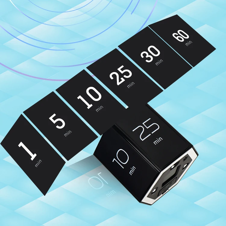2022 hot selling hexagonal flip magnet timer mini led display adjustable time kitchen timer