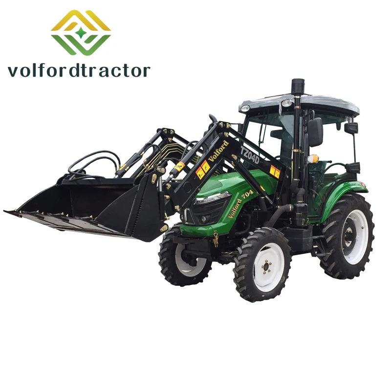 front end loader heater cabin Kubota EPA diesel small tractor 4x4 25HP with hydrostatic steering