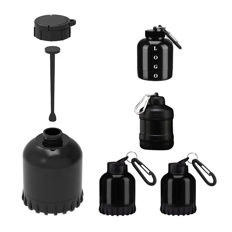 Wholesale Bpa Free 100ml 200ml Funnel Price With Keychain Protein Powder Container