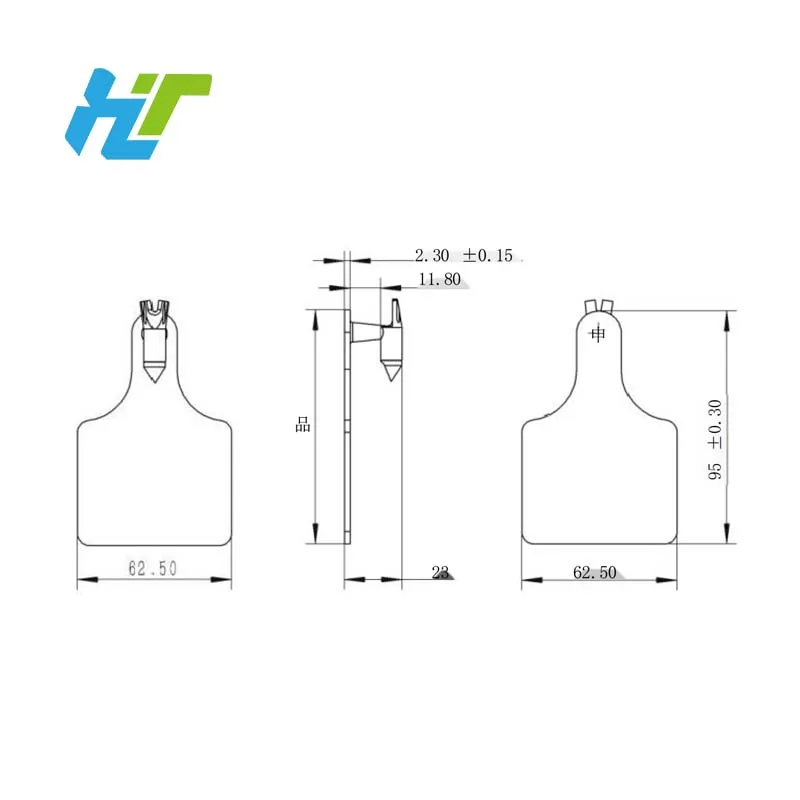 E-017 UHF Long Range Animal RFID Cow Cattle TPU Ear Tag For Cattle With Chip Tracking Management System