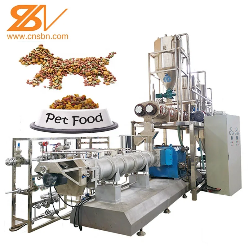 Pet feed processing machinery production equipment dry kibble wet semi-mosture dog cat food machine