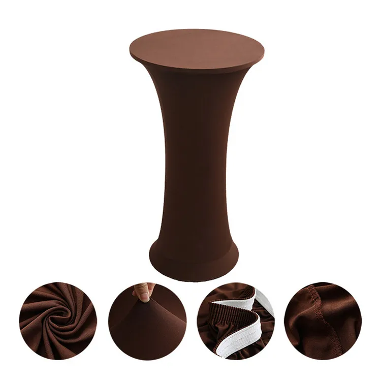 Round Stretch Tablecloth Solid Colour Bar Table Cove For Wedding