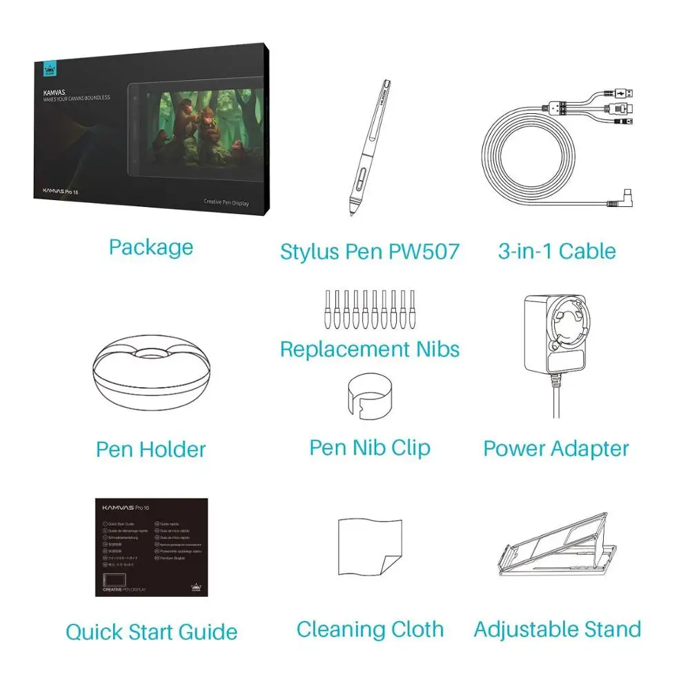  Планшет для рисования Huion Kamvas Pro 16 Premium 15 6 дюймов