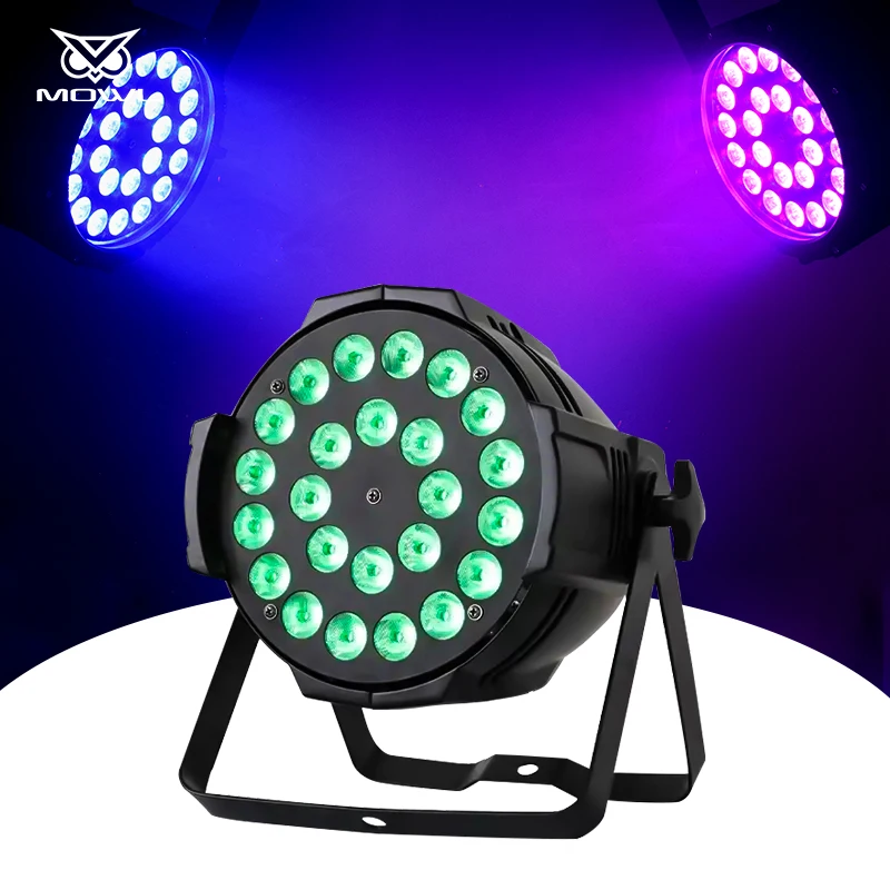 24x18W RGBWAUV 6in1 DMX512 LED Par Can Light for Stage dj Bar Disco