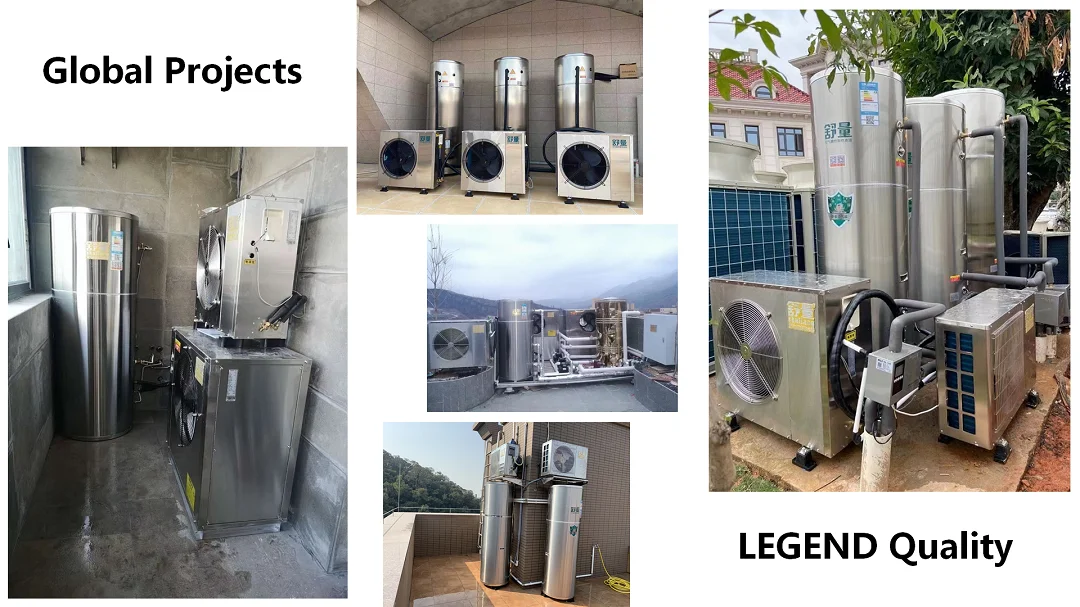 Legend SUS 304/316/ stainless steel duplex big heat pump hot water heater tank Supply for family, villa, apartment etc