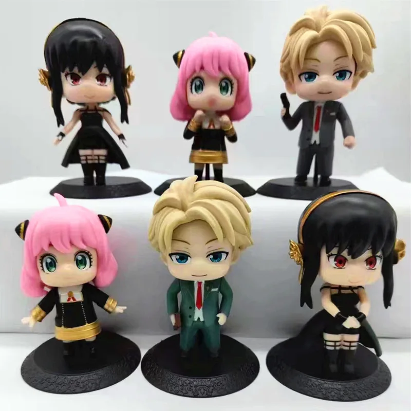 6PCS/SET Spy X Family Anya Forger Loid Forger Yor Forger Anime Figure Toy 10CM