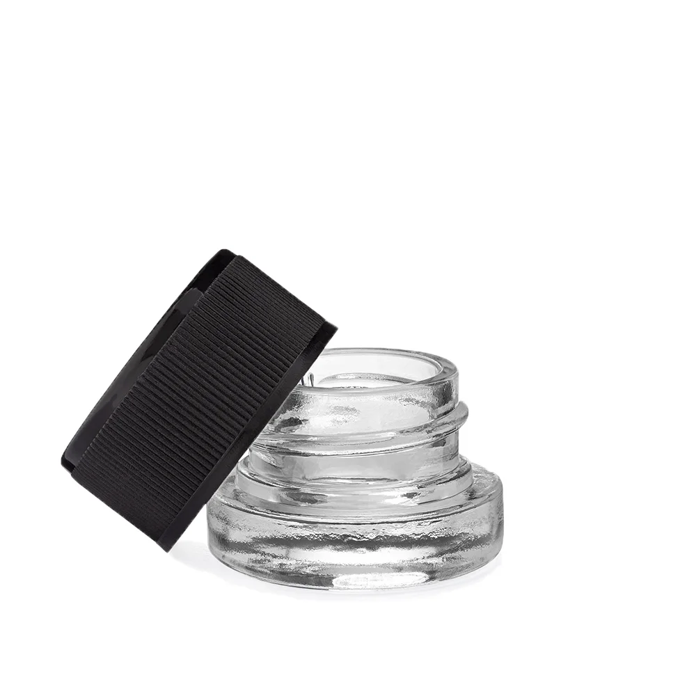 Custom Uv Glass Jars With Lids Clear Concentrate 3.5 Wax Jars Mini Small Glass Jars With Child Resistant Proof Lid