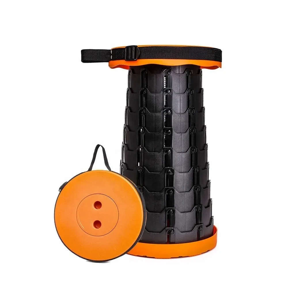 High quality Travel Portable Collapsable Stool Upgraded Retractable Folding Stool Outdoor Camping Adjustable Seat Chair