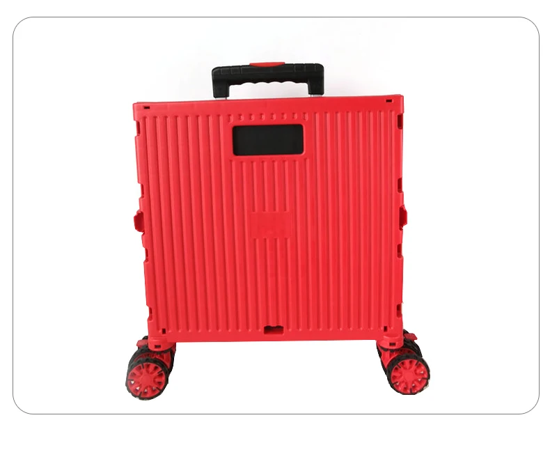 Hot Supermarket 30KG Trolleys Shopping Cart with Adjustable Handle Carrito De Mercado Plastic Folding Utility Cart