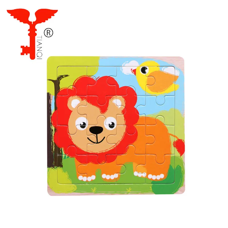 Custom Educational Wooden Cartoon Animals Vehicle Baby Child Plane Puzzles