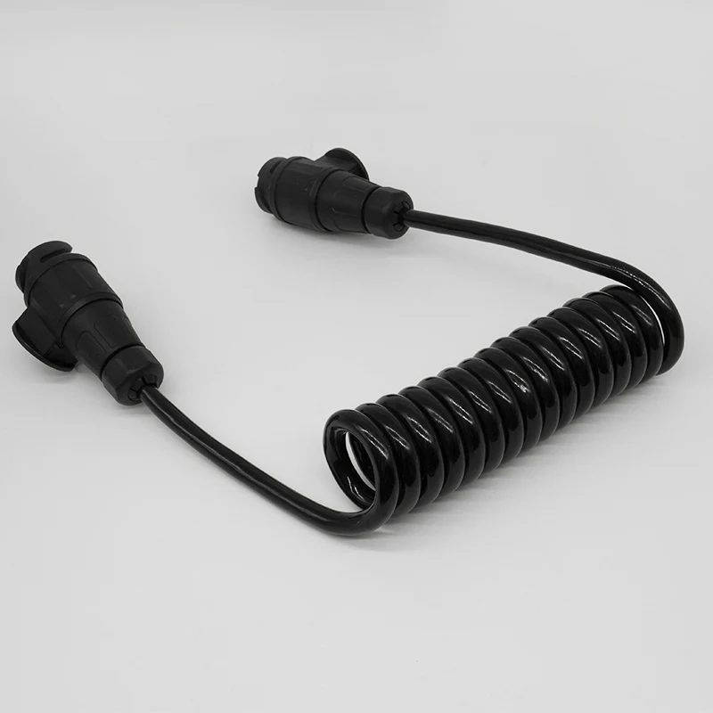 Heavy duty 13pin plug to 13pin plug trailer connector cable spring TPU travel trailer power cable 1.5m/3m/5m