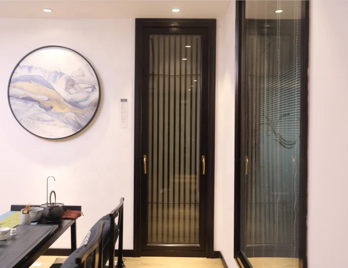 Yifa new design chain support double handle vertical flat push and pull aluminum doors and windows