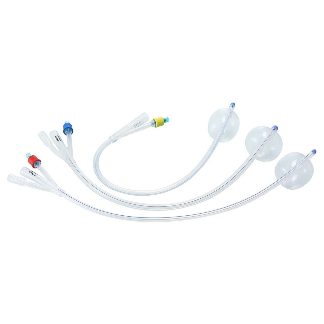 Disposable Medical 100% Silicone Foley Catheter soft Radio opaque CE ISO hospital clinical urology surgical consumable