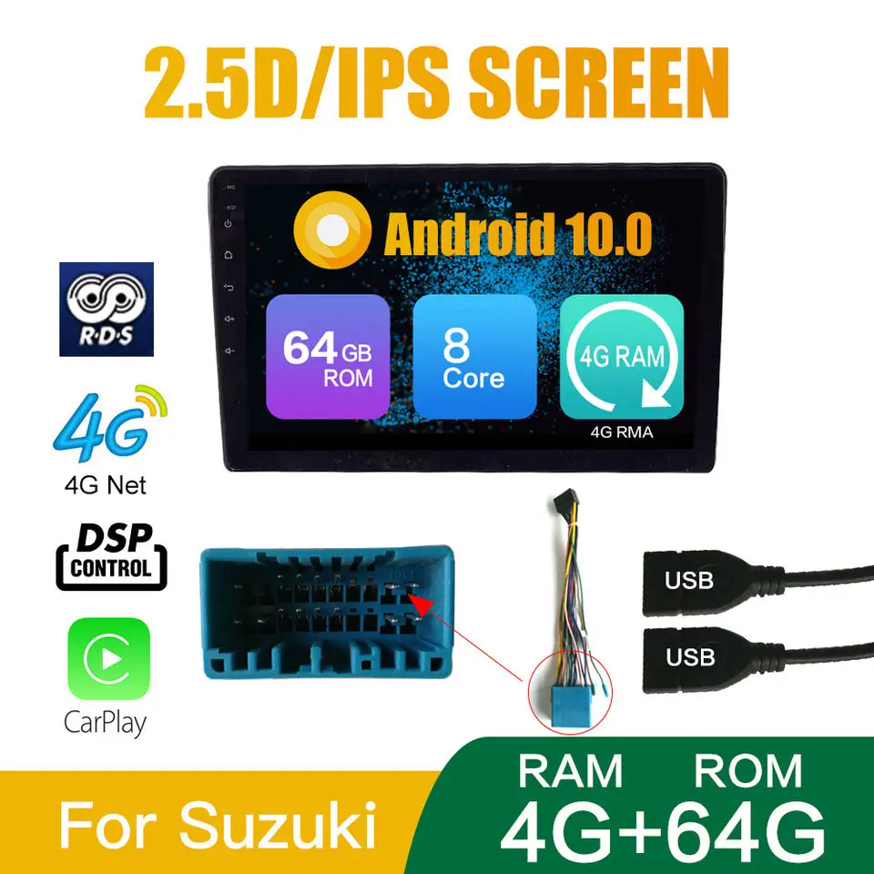 9 Inch 10 Inch Octa-Core 4+64G Double 2din Car radio Android Multimedia Video Player Auto Radio Car Stereo CarPlay Android Auto