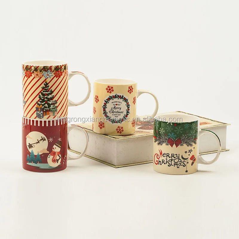 Creative christmas style 11oz ceramic mug porcelain Santa Claus design ceramic mug