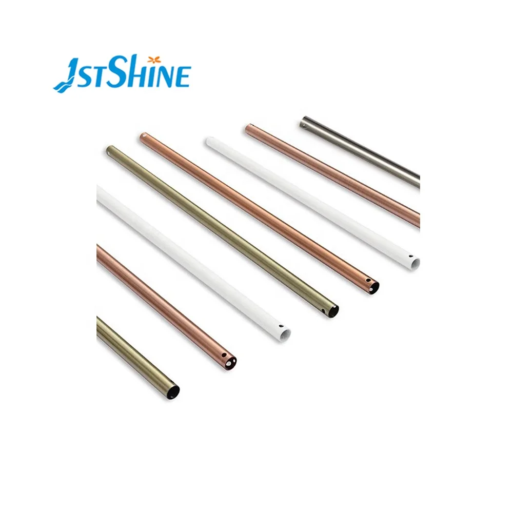1stshine ceiling fan antique brass golden white satin nickel Customizate special or long length 20'/31'/39'/47' ceiling fan down rod