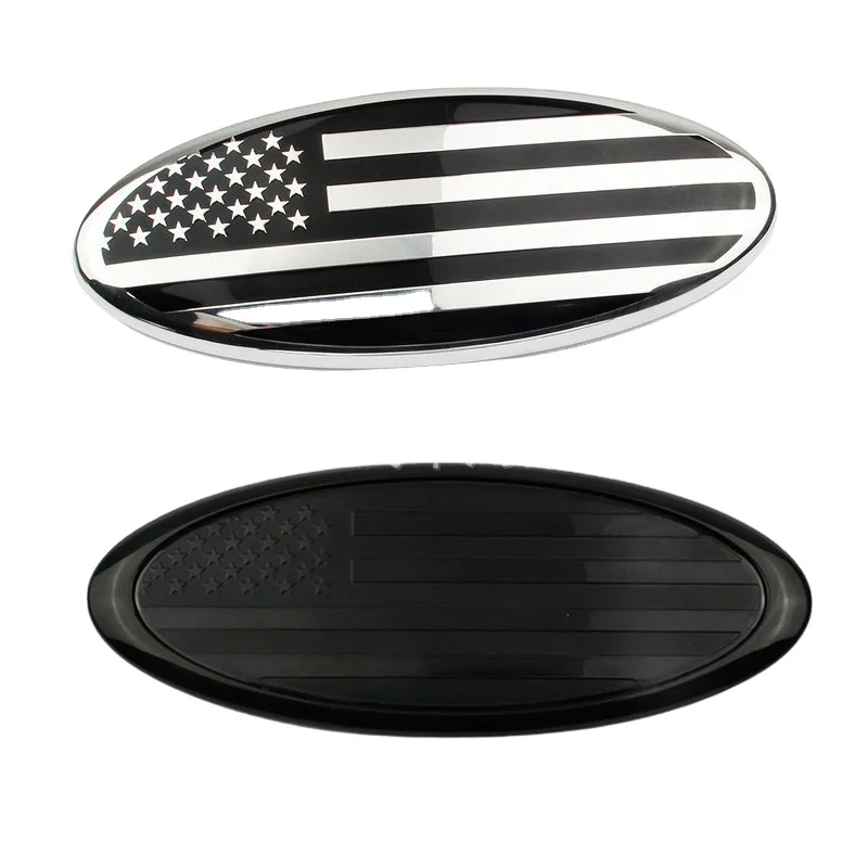 ABS front grille rear trunk emblem Sticker Oval 9 inch 7 inch American flag Badge logo for Ford F150 F250 Explorer