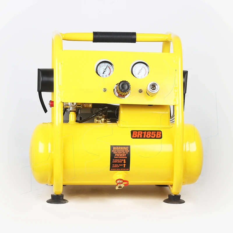 Bison Small Air Compressor 220V 6L Mobile Mini Silent Electrical Oil Free Air Compressor