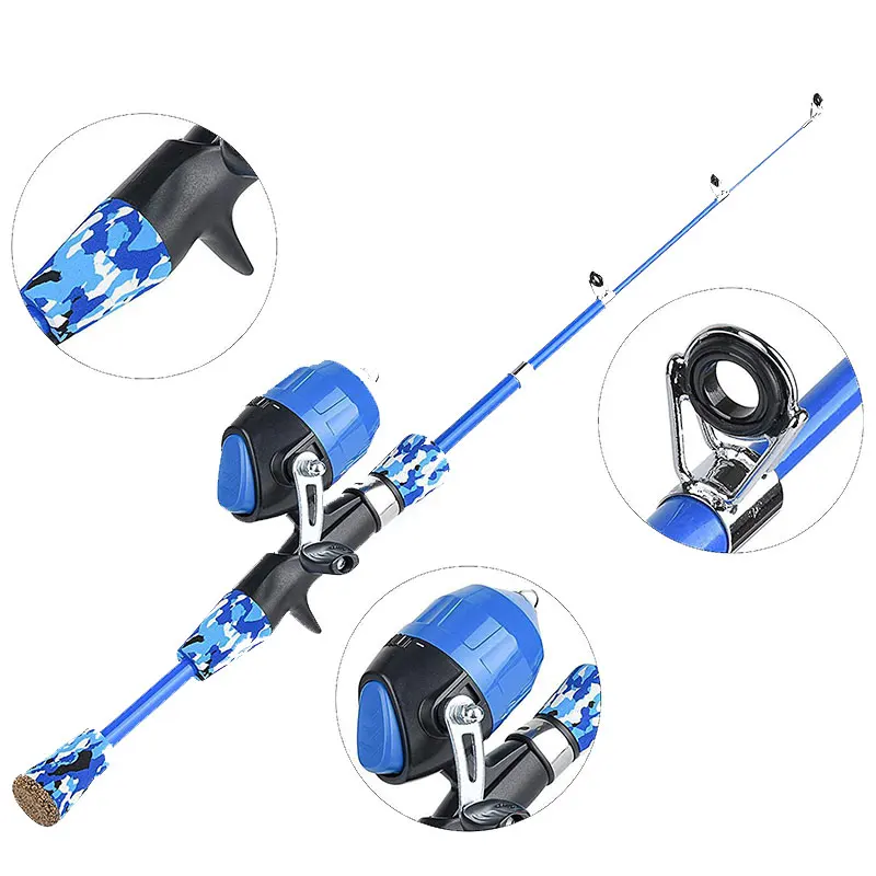 Cheap Custom Lure Fishing Set for Children Fishing Rod Reel and Lure Combo Fiberglass Spinning Casting Rod