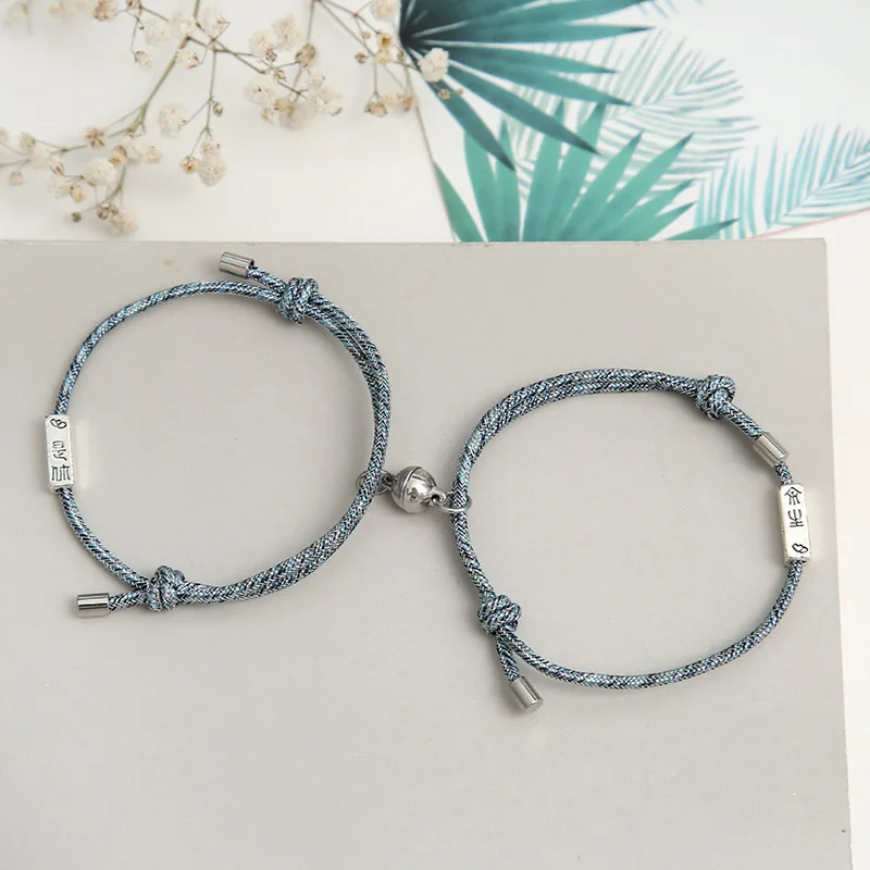 Magnetic attraction Alloy Eachother Couple love pair Bracelet Pair of Mountain League Hand Strap