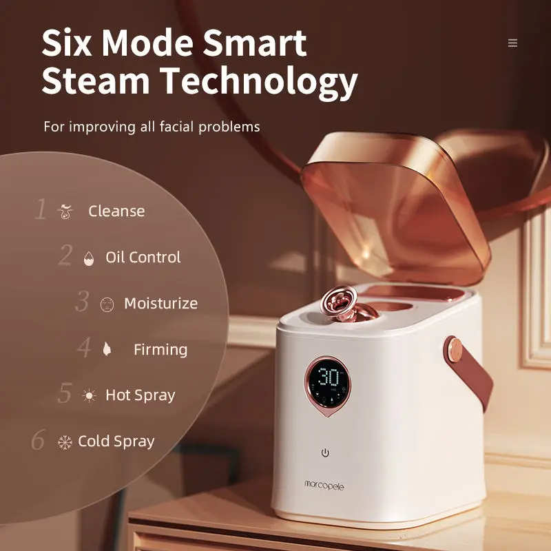 Private label home facial steamer hot cold therapy sauna spa ionic deep clean moisturizing vaporizador facial steamer