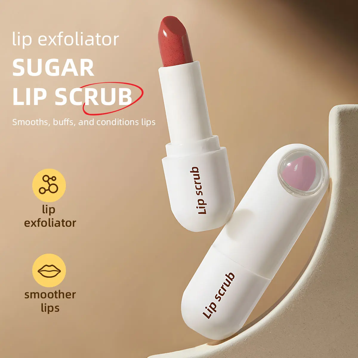 OEM Dry Cracked Lips Repairing Exfoliating Brightening Softening Dark Spots Fading Lip Scrub Balm