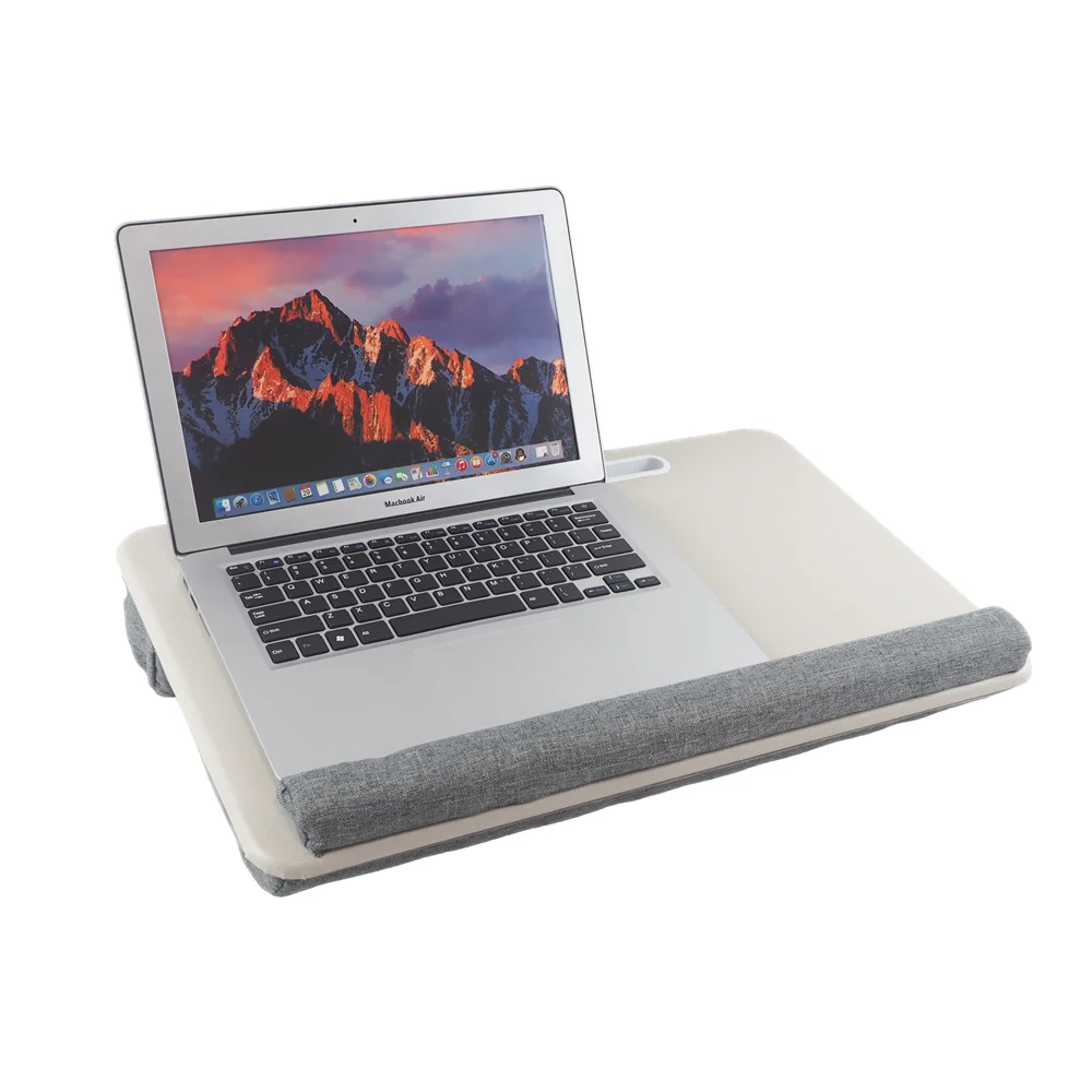 Portable bedside cushioned lap laptop desk holder anti-slip stable lap laptop desk with pillow cushion for home office