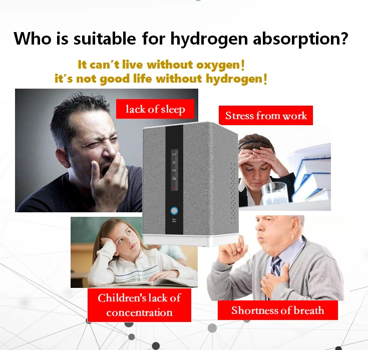 99.99% pure health gas inhalation machine PEM portable hydrogen