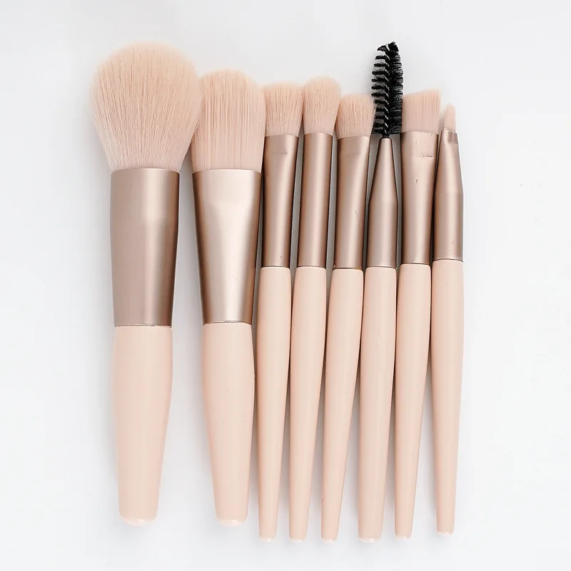 8pcs mini makeup brush set eyeshadow brush concealer poff portable model soft hair set brush beauty tools