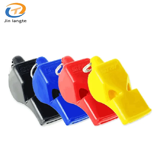 Wholesale Professional Cheap Customized Promotional Sport Referee Plastic Referee Whistle With Lanyard