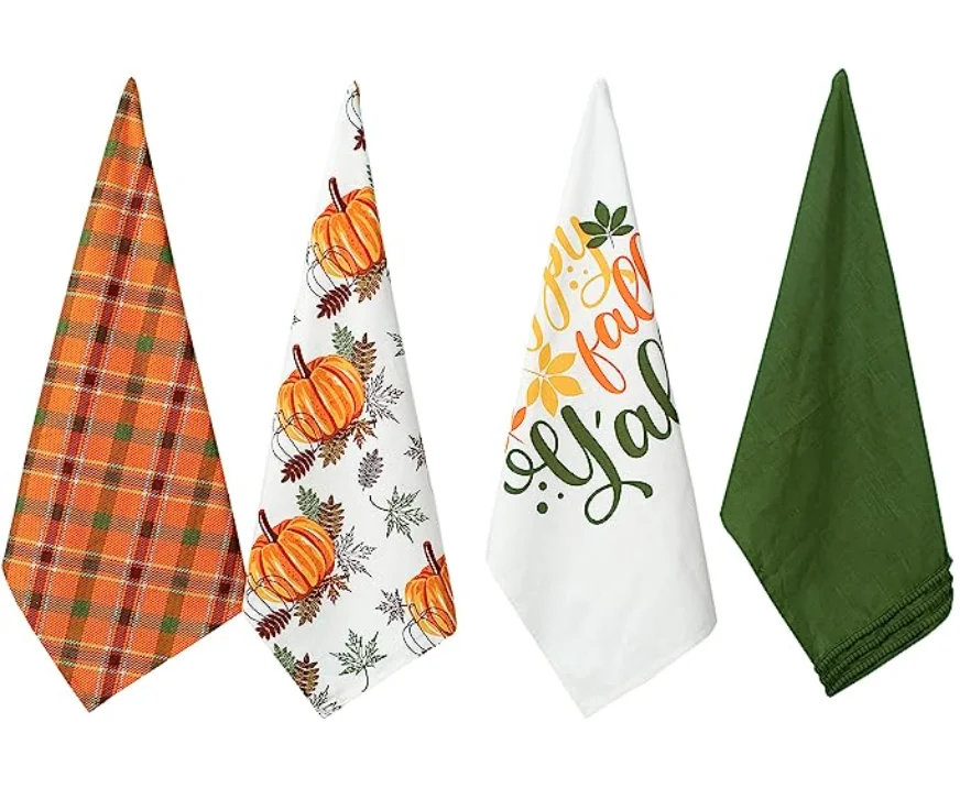 Custom Printed Sublimation Tea Towel Soft Cotton Kitchen Towel Wholesale Paper Sleeve IVY Kitchen Towels Made in India 1-3 Days