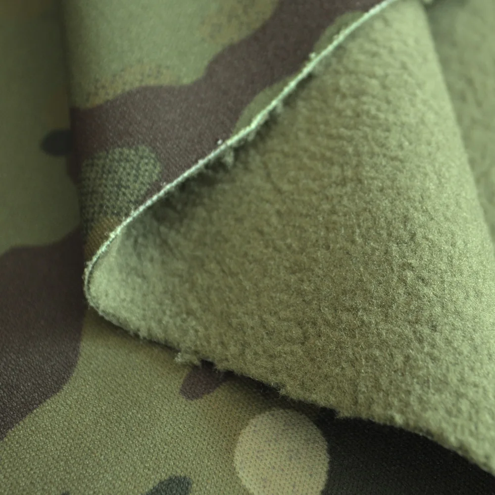 printed soft shell Fabric in army camouflage color for jacket Waterproof breathable softshell fabric