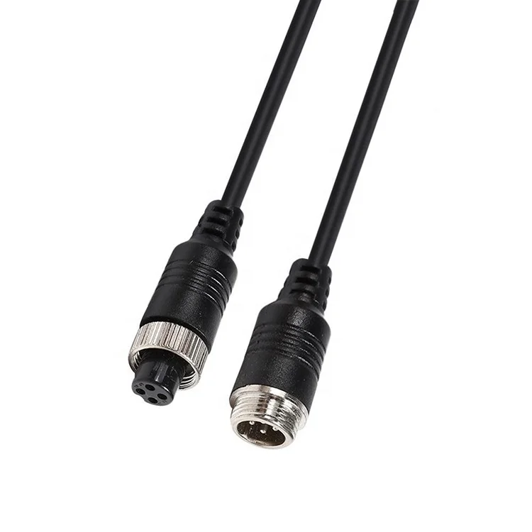 Car Mdvr Reverse Rear View Camera Waterproof M12 Pur Cable Male To Female M12 Cable Assembles 4 Pin Aviation Connector Cable