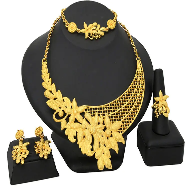 2022 Fashion Women Jewelry, Set Saudi 18K Gold Plated Wholesales Cheap Bridal African Jewelry Set/