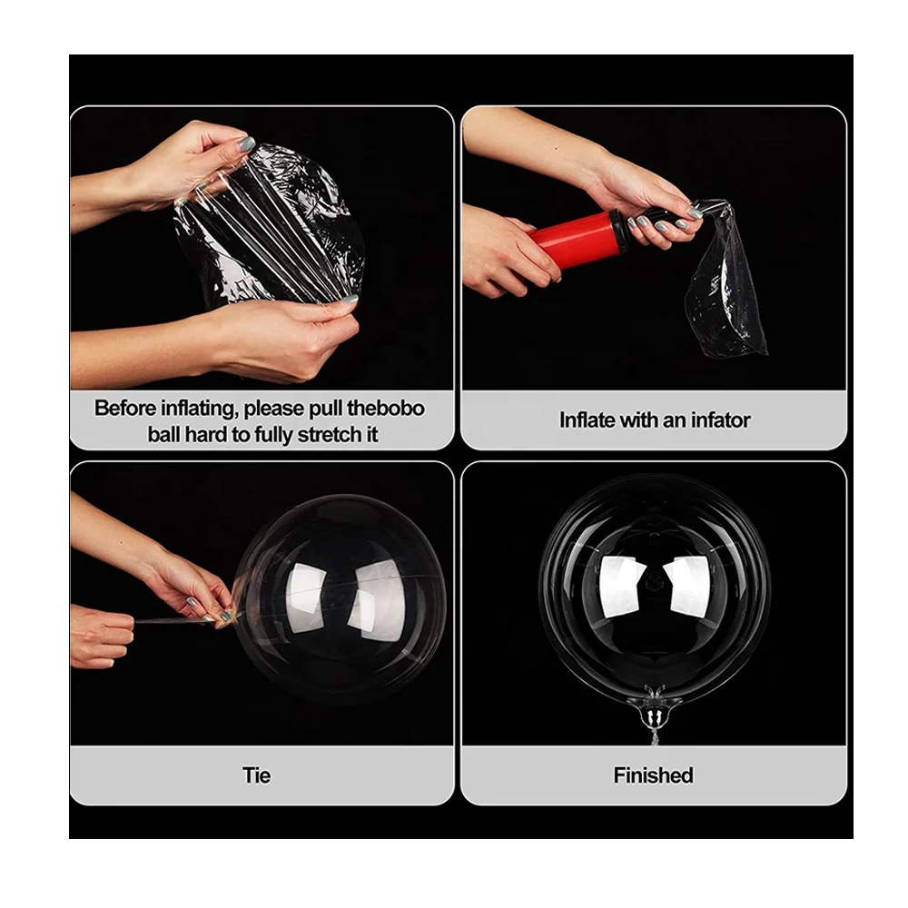 Party Toys LED String Light Night Glow in the Dark Balloon Ballon with Stick